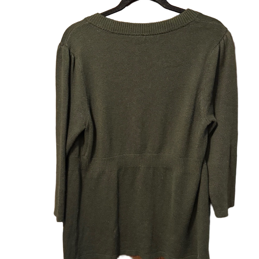 Ann Taylor Olive Green Button-Down Cardigan Sweater - Picture 4 of 4